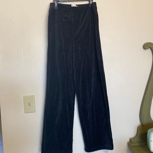 Black velvet pants